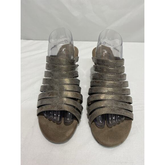 AEROSOLES A2 HEELREST Slip On MID HEELS WOMEN'S OPEN TOE Sandals SHOES SIZE 11 - Picture 2 of 7